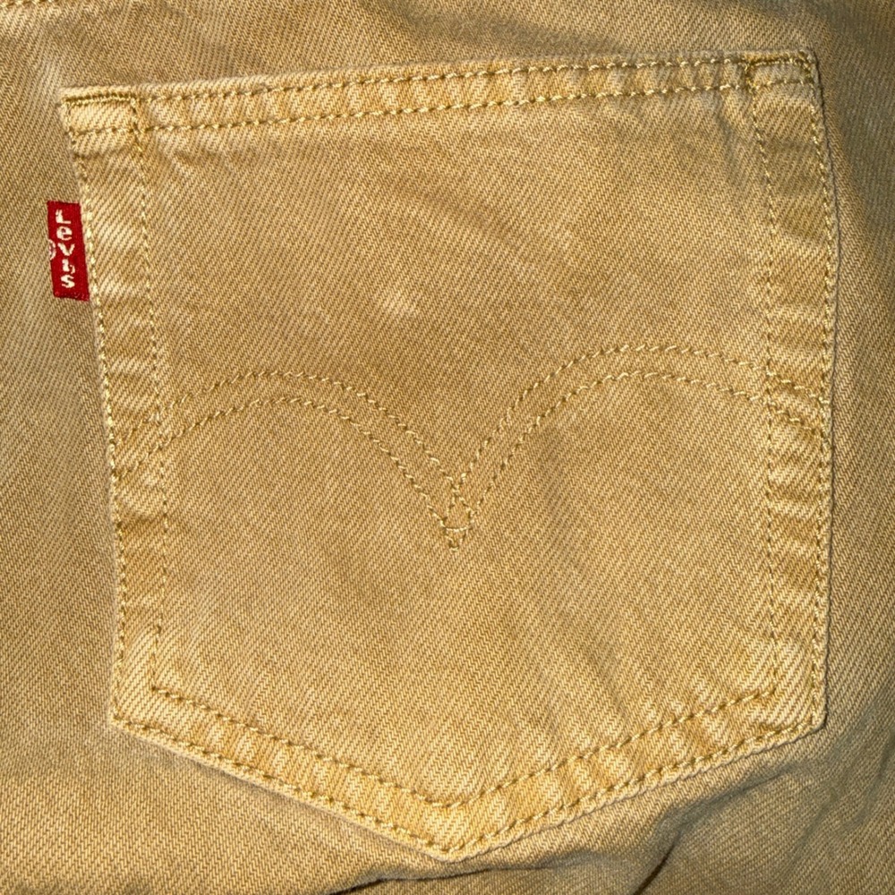 Levis 501 Original Fit Jeans Mens W29 L30 Tan Khaki Button Fly Denim Pants - Picture 5 of 8